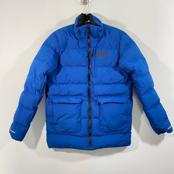 Helly Hansen Youth Unisex Blue Full Zip Nord Puffy Parka Jacket Size 176/16 - Picture 1 of 9